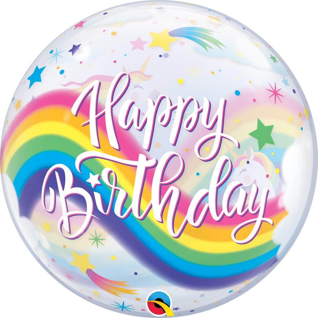 Qualatex 22" Bday Rainbow Bubble balloon 1pc
